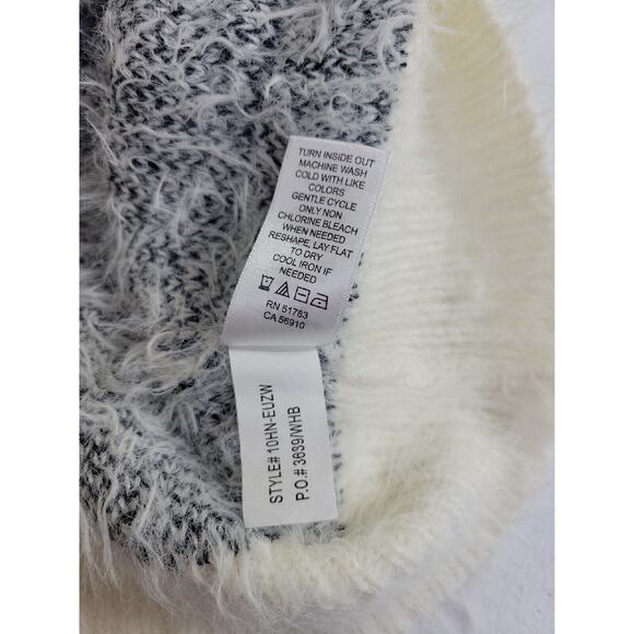 Maurices White Snowflake Eyelash Fuzzy Knit Pullover Sweater Women's Size Large - Picture 10 of 11